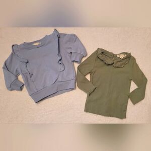 Chelsea & Violet size 12 M blue sweatshirt green longsleeve top 2 piece bundle